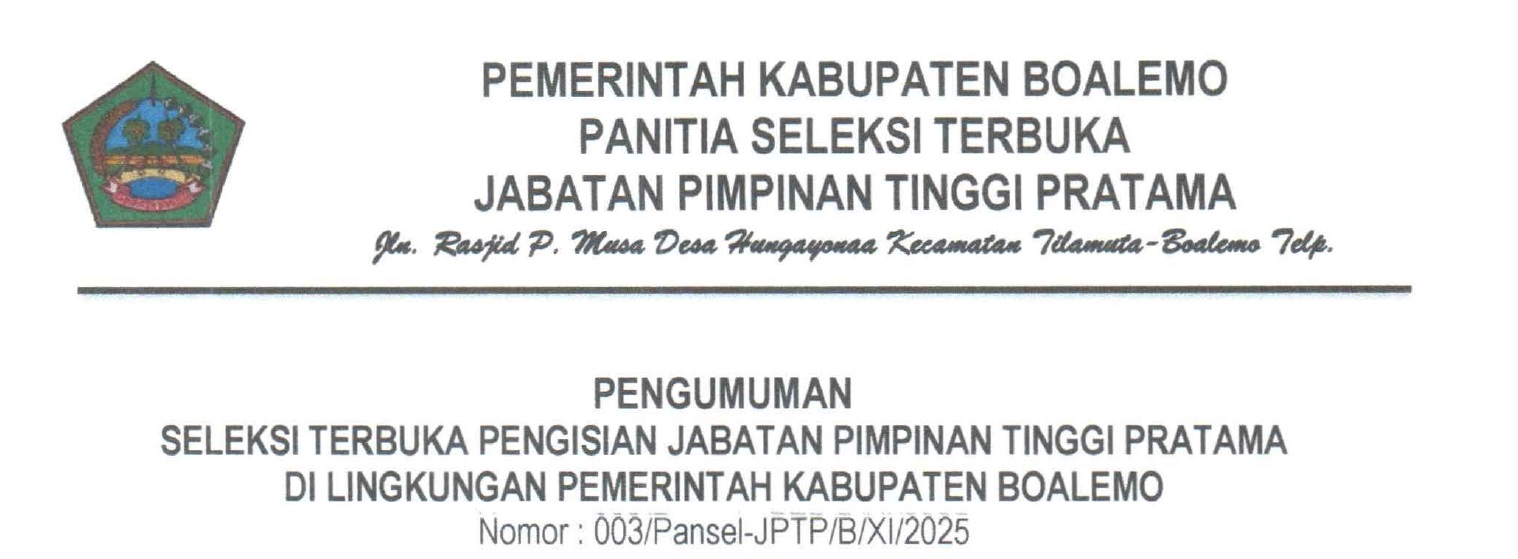Seleksi Terbuka Jabatan Pimpinan Tinggi Pratama